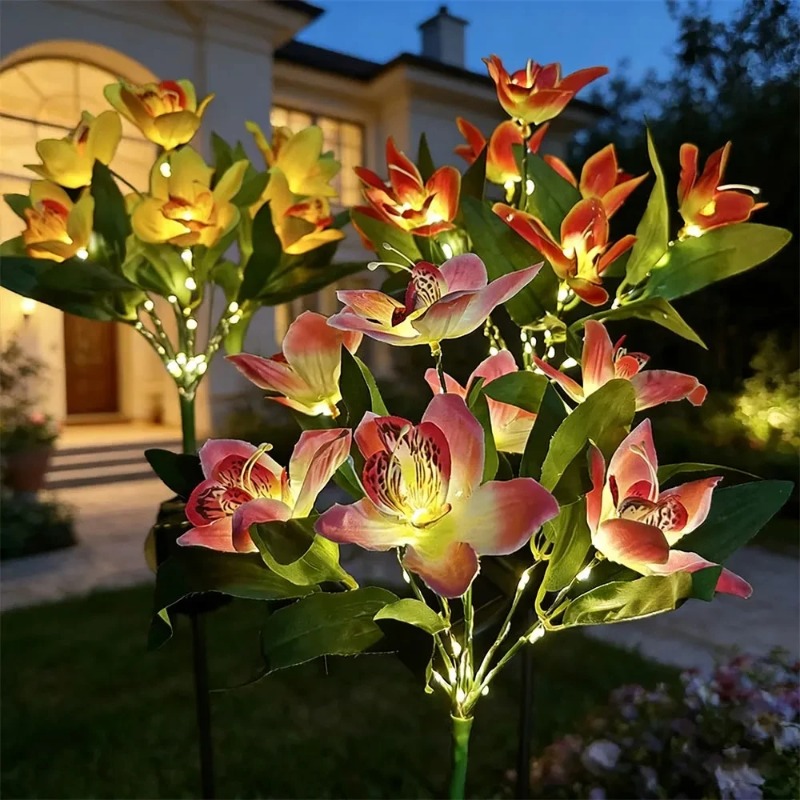 Landscape Spike Light - Lampa LED w kształcie orchidei, sztuczny