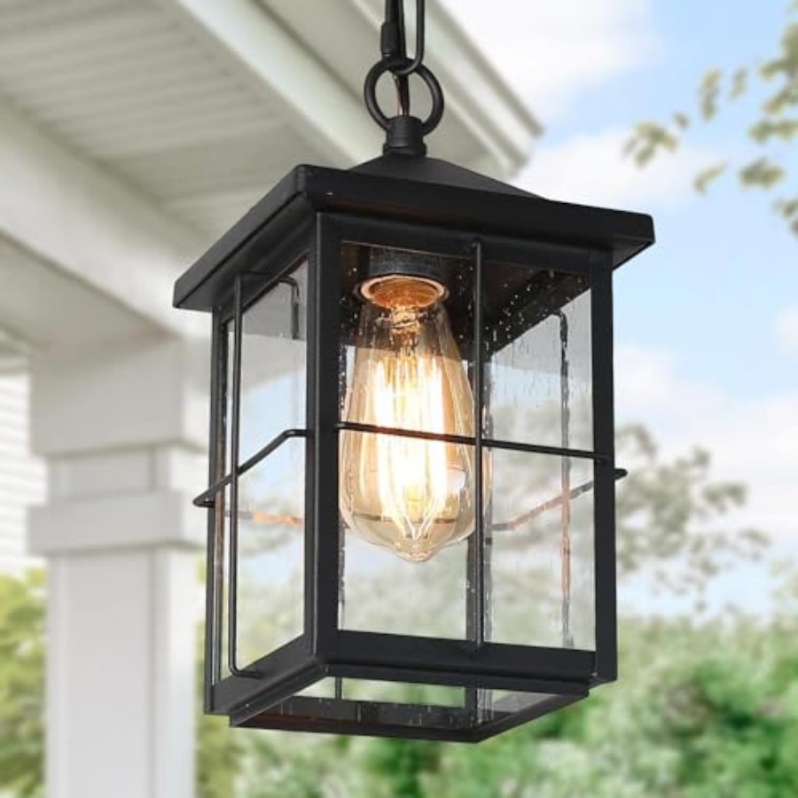 Outdoor Lighting Fixtures - Zewnętrzna lampa wisząca, czarna lampa sufitowa
