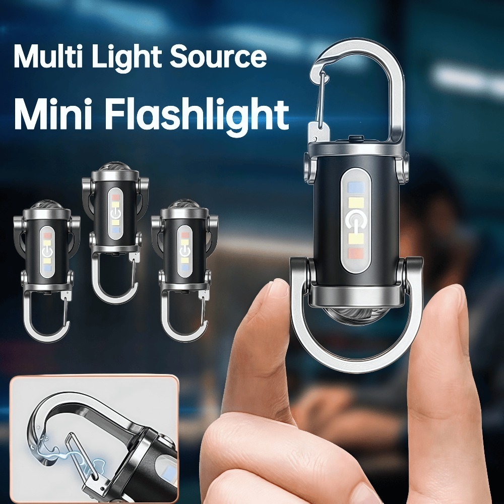 Outdoor Lighting Rechargeable - Przenośna Latarka Brelok Mini, Ładowalna, Wodoodporna,