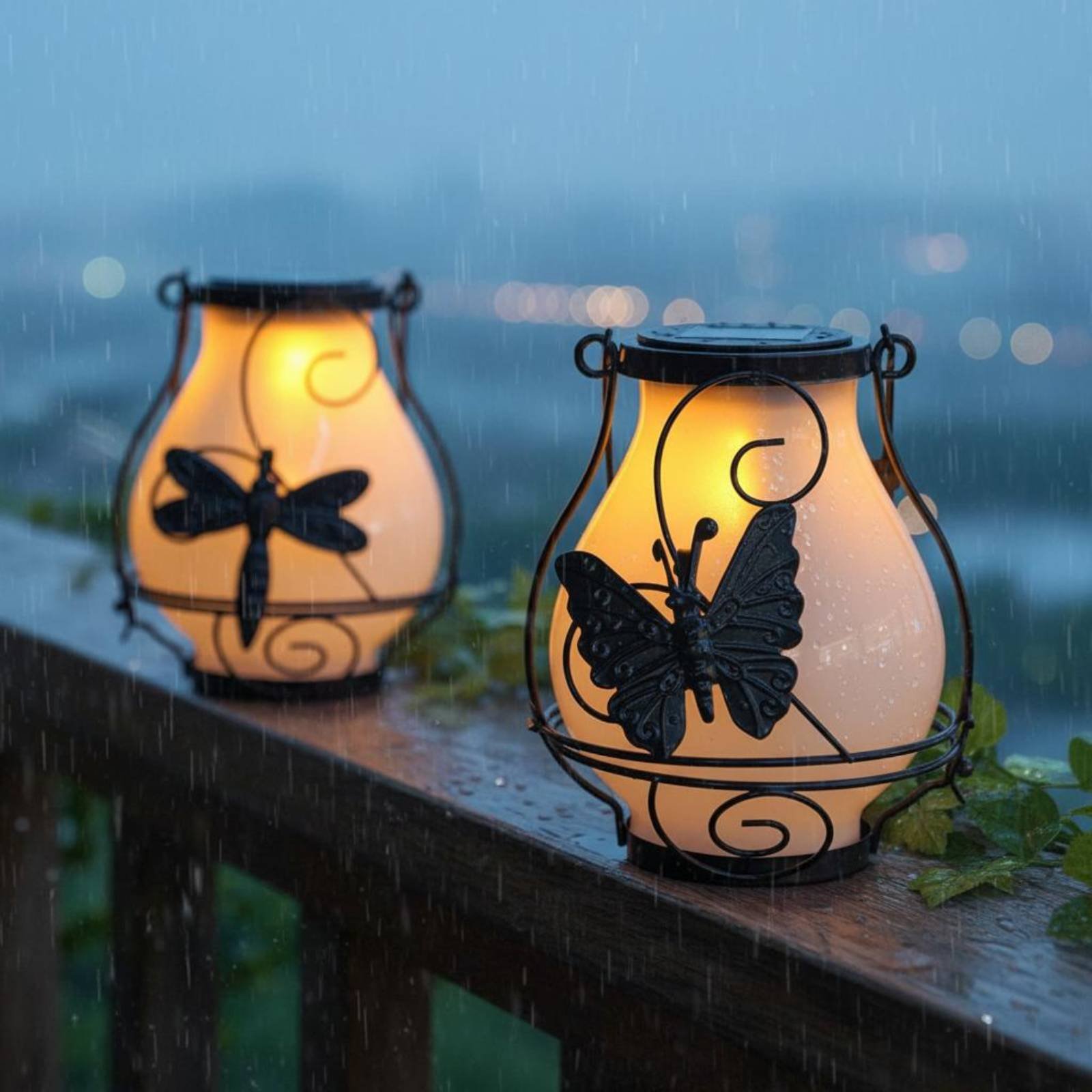 Outdoor Lighting Battery Powered - Solarna latarenka w kształcie motyla, wodoodporna,