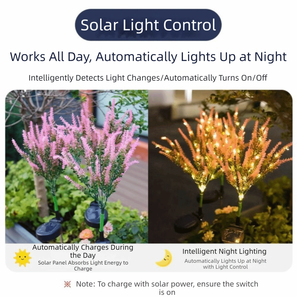 Outdoor Lighting Unit - Fioletowa LED Solarna Lampka w Kształcie