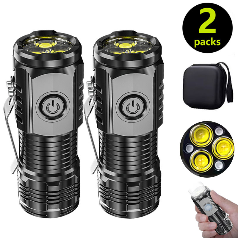 Outdoor Lighting B&Q - Mini latarka 3LED z klipsem do