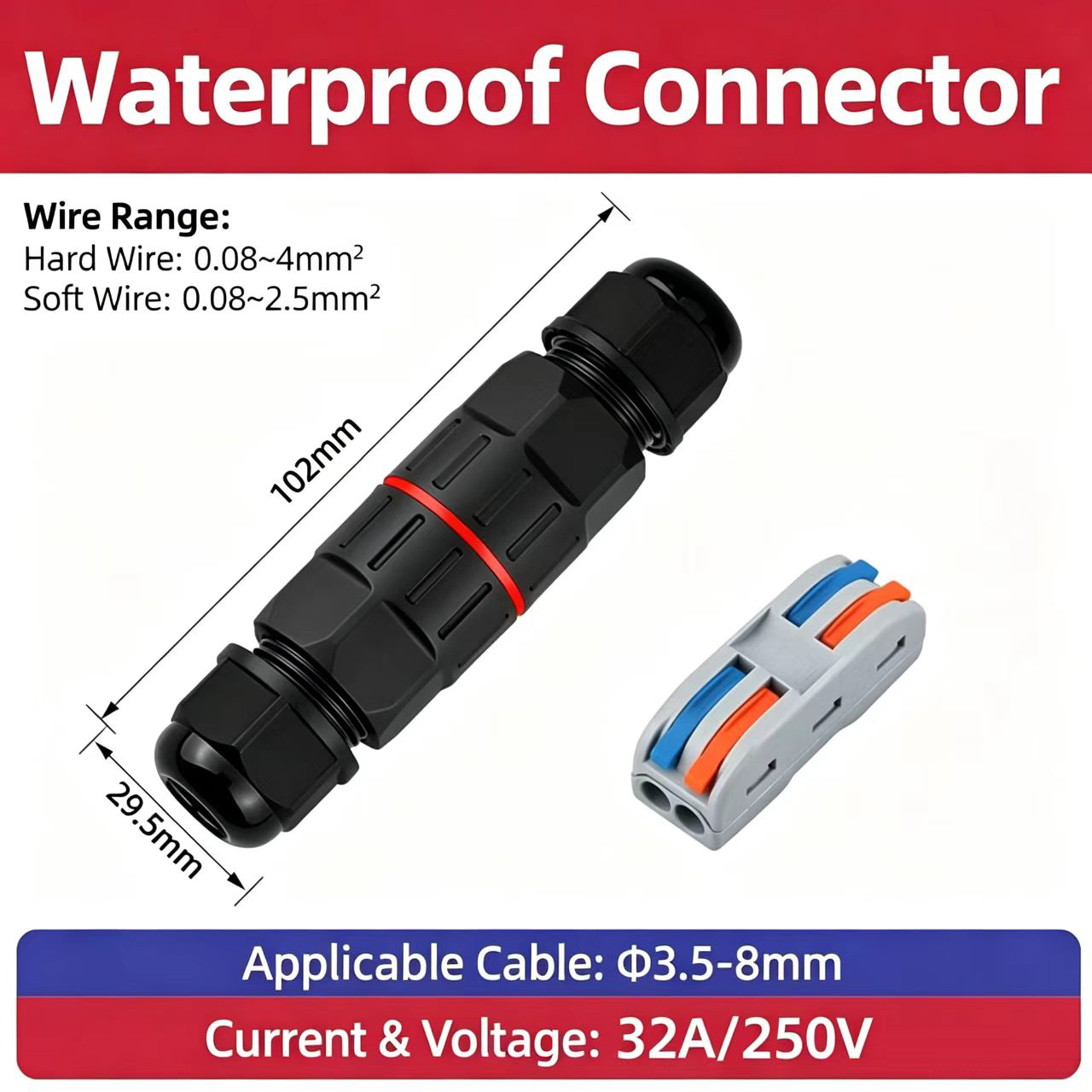 1 szt. Złącze przewodów 2-pino – Outdoor Lighting Wire Connectors recenzja i cena