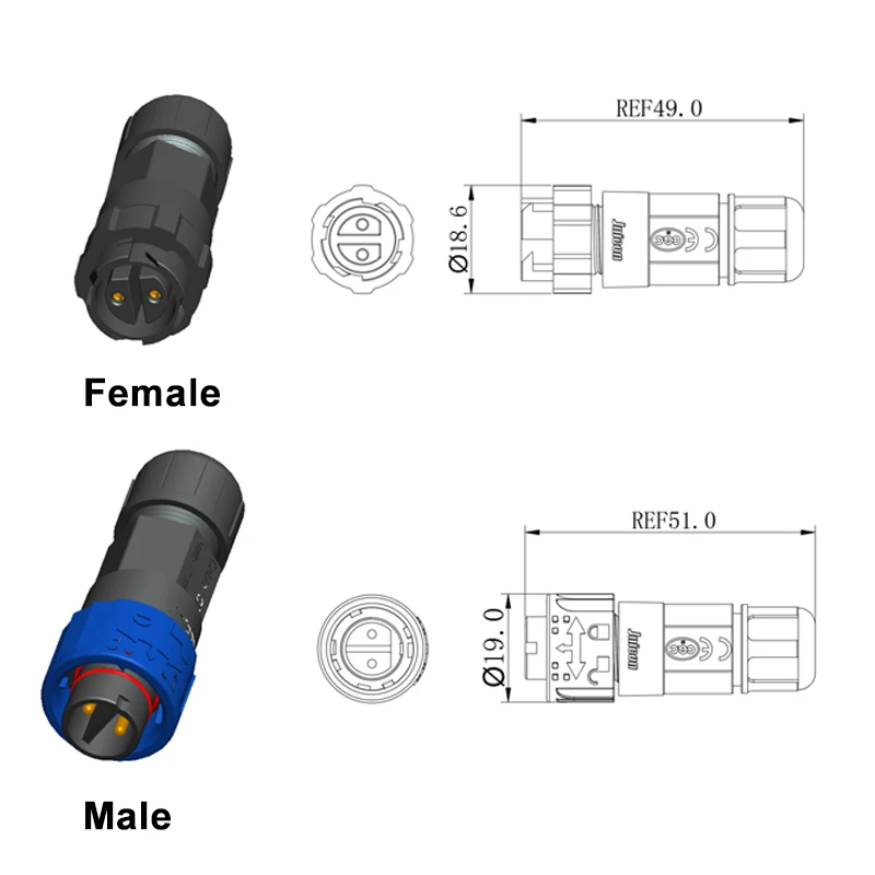 Złącze zasilania 2-pinowe M16  – Outdoor Lighting Wire Connectors recenzja i cena