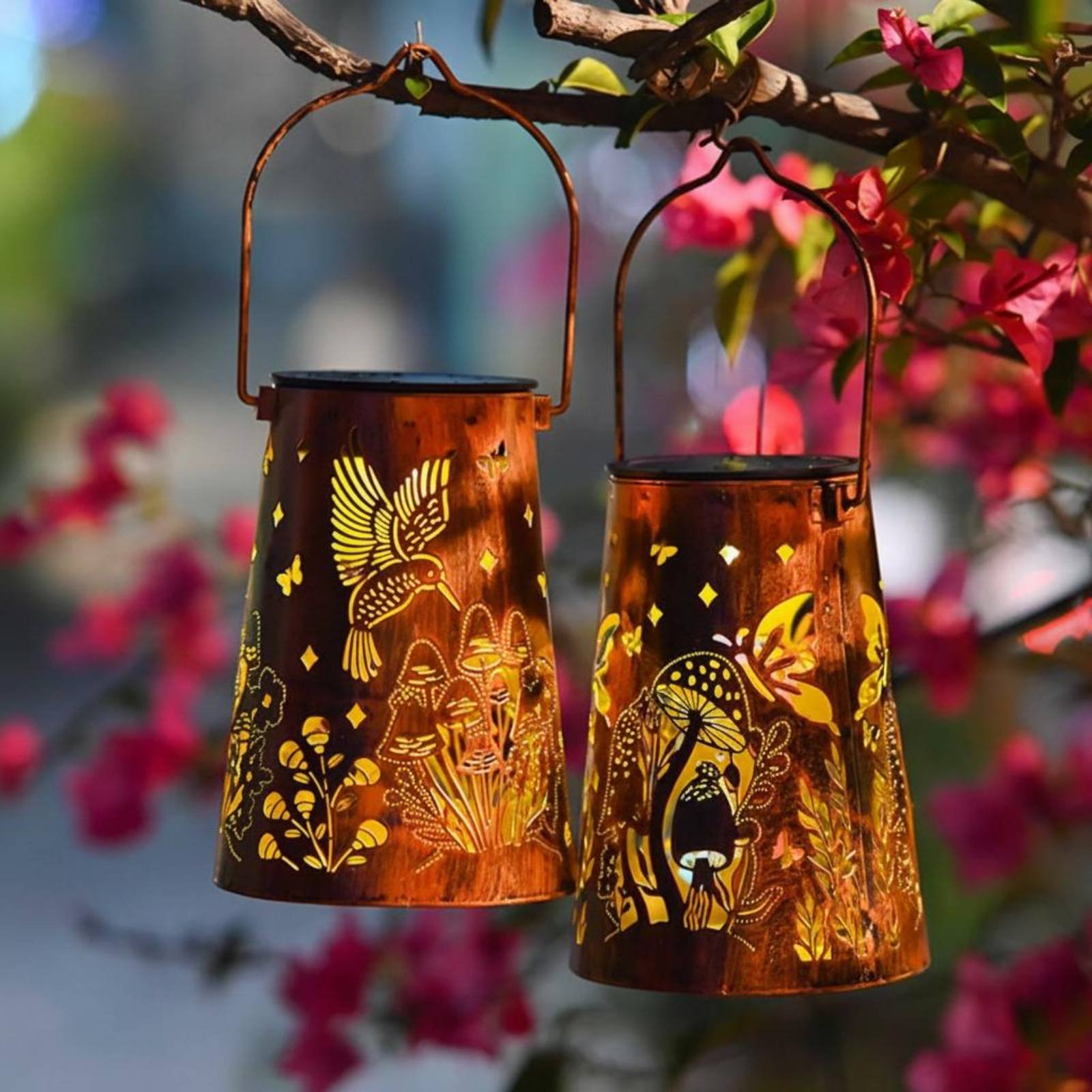 Wzór lampionu w stylu kwiatowy – Outdoor Lighting Battery Powered recenzja i cena