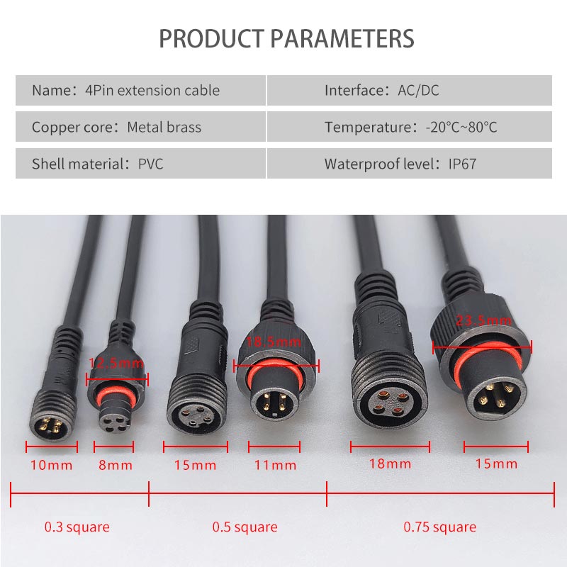 Męski kabel wtykowy Famale 4Pi – Outdoor Lighting Wire Connectors recenzja i cena