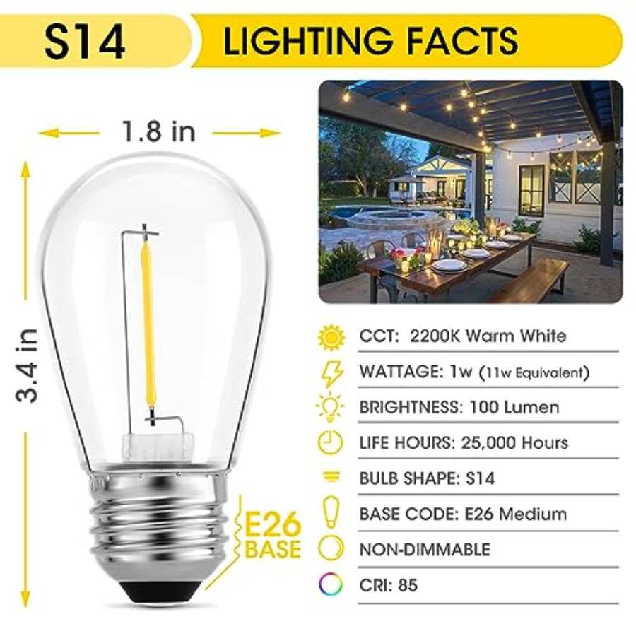 36 sztuk żarówek LED S14 do ze – Outdoor Lighting Rechargeable recenzja i cena