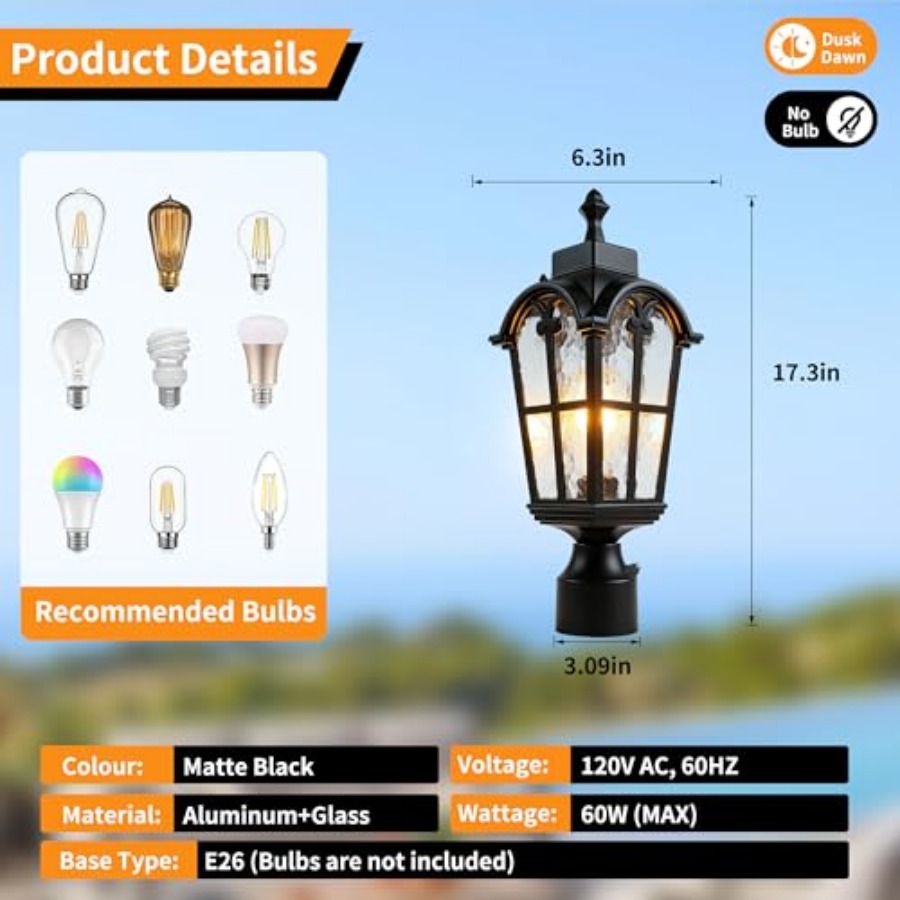 Zewnętrzne lampy słupkowe z cz – Outdoor Lighting Fixtures recenzja i cena
