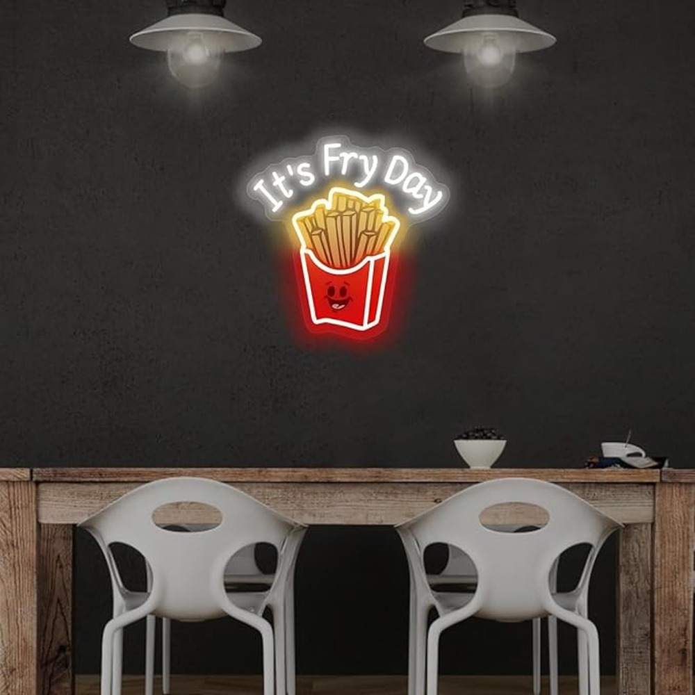 Neonowe światło frytek, neonow – Outdoor Lighting Restaurant recenzja i cena