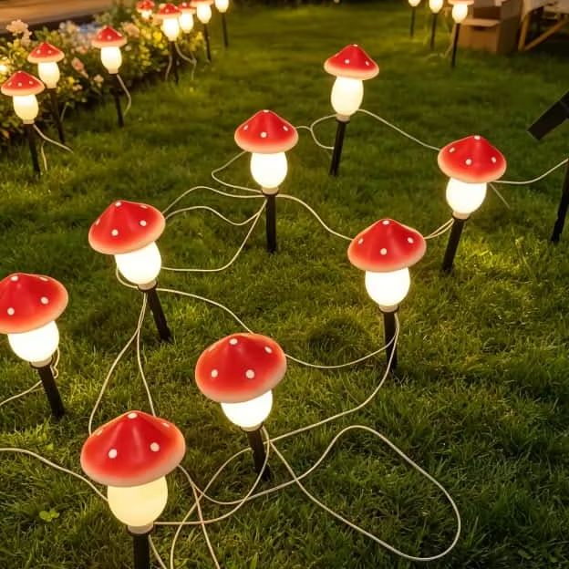 Solarne lampki grzybki, wodood – Outdoor Lighting Halloween recenzja i cena