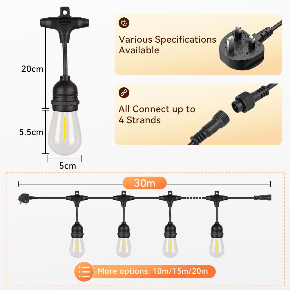 Lampki sznurkowe LED E27 na ze – Outdoor Lighting Uk recenzja i cena