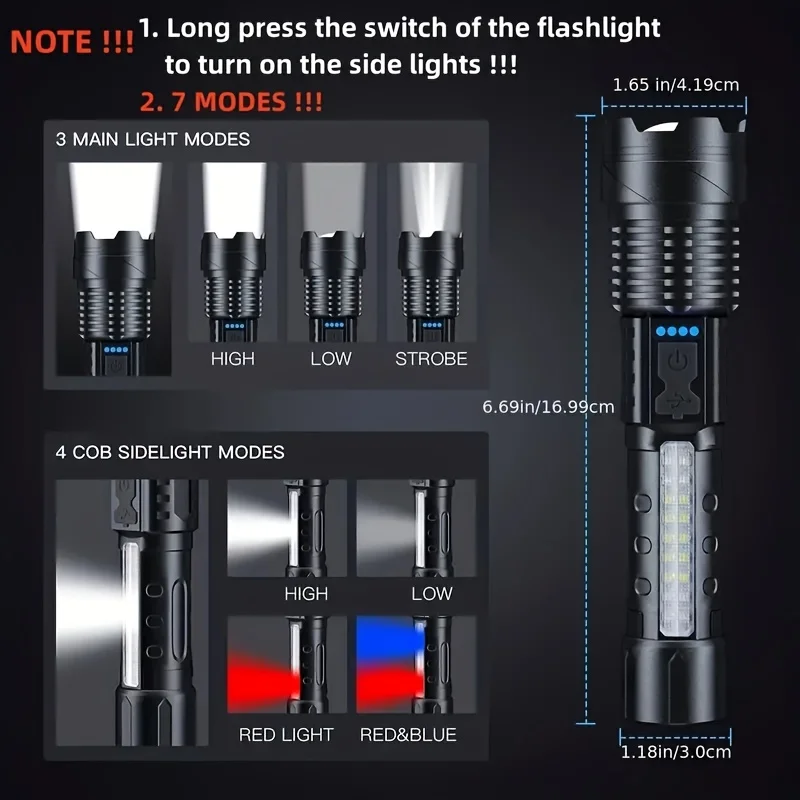 Mocna latarka LED z wyświetlac – Outdoor Lighting Battery Powered recenzja i cena